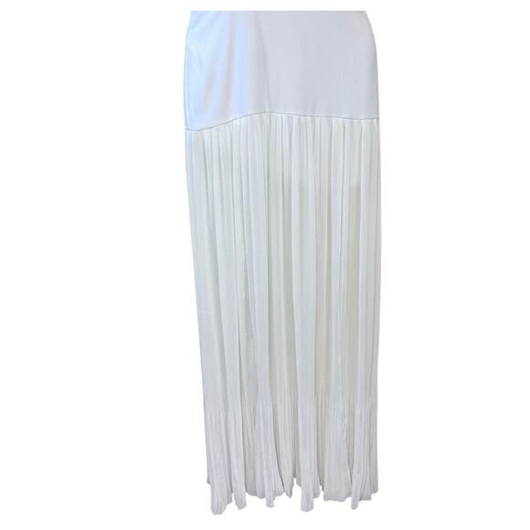 New Veronica Beard Lilliana Plisse Pleated Halter Wite Maxi Dress Bridal Sz 4 - Picture 12 of 15